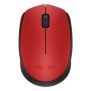 Logitech M171, Ambidextre, Optique, RF sans fil, 1000 DPI, Noir, Rouge