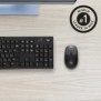 Logitech M190, Ambidextre, Optique, RF sans fil, 1000 DPI, Charbon de bois