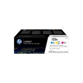 HP 125A pack de 3 toners LaserJet cyanmagentajaune authentiques, 1400 pages, Cyan, Magenta, Jaune, 3 pièce