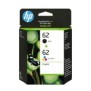 HP 62 pack de 2 cartouches authentiques d'encre noire trois couleurs, Rendement standard, Noir, Cyan, Magenta, Jaune, Encre à pigments, Encre à colorant, 2 pièce, 200 pages