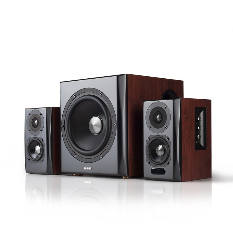 Edifier S350DB, 2.1 canaux, 150 W, Universel, Noir, Bois, Bois, Sans fil