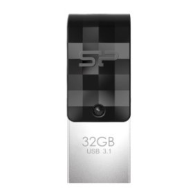 Silicon Power Mobile C31, 32 Go, USB Type-A USB Type-C, 3.2 Gen 1 3.1 Gen 1, Pivotant, 3,3 g, Noir, Argent