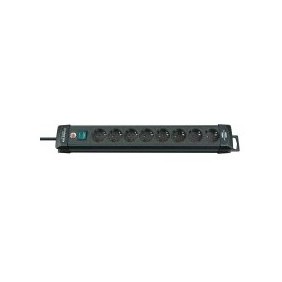 Brennenstuhl BN-1951180100, 3 m, Noir, Plastique, 8 sortie CA, Noir, 395 mm