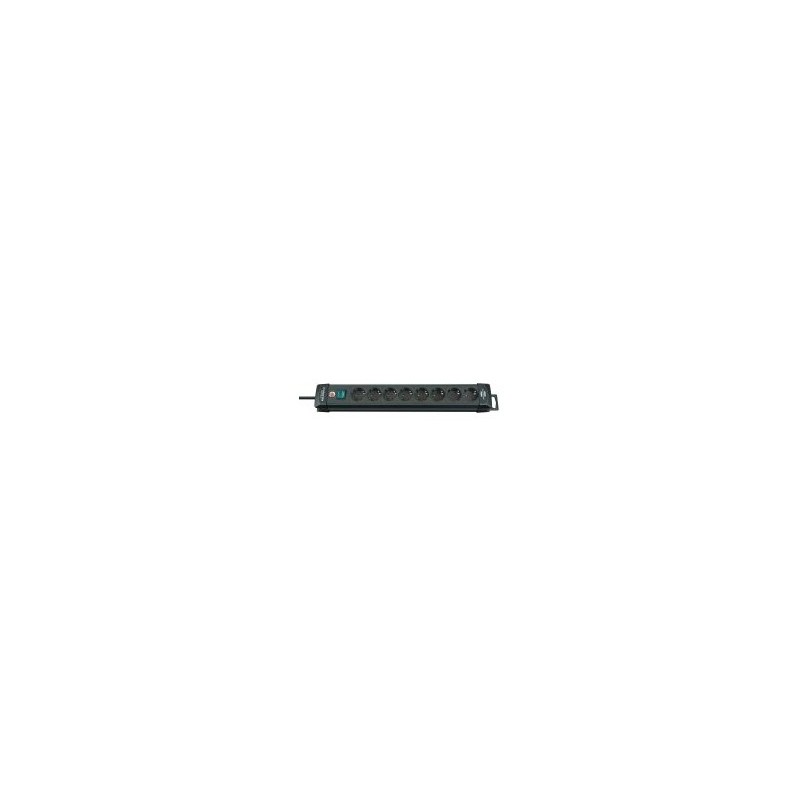 Brennenstuhl BN-1951180100, 3 m, Noir, Plastique, 8 sortie CA, Noir, 395 mm