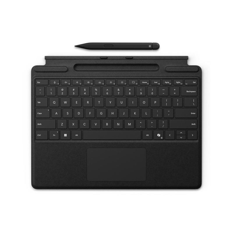 Microsoft Surface Pro Keyboard with Slim Pen for Business, AZERTY, Belge, Pavé tactile, Microsoft, Surface Pro 10 for Business Surface Pro 9 for Business Surface Pro 8 for Business Surface Pro X..., Noir