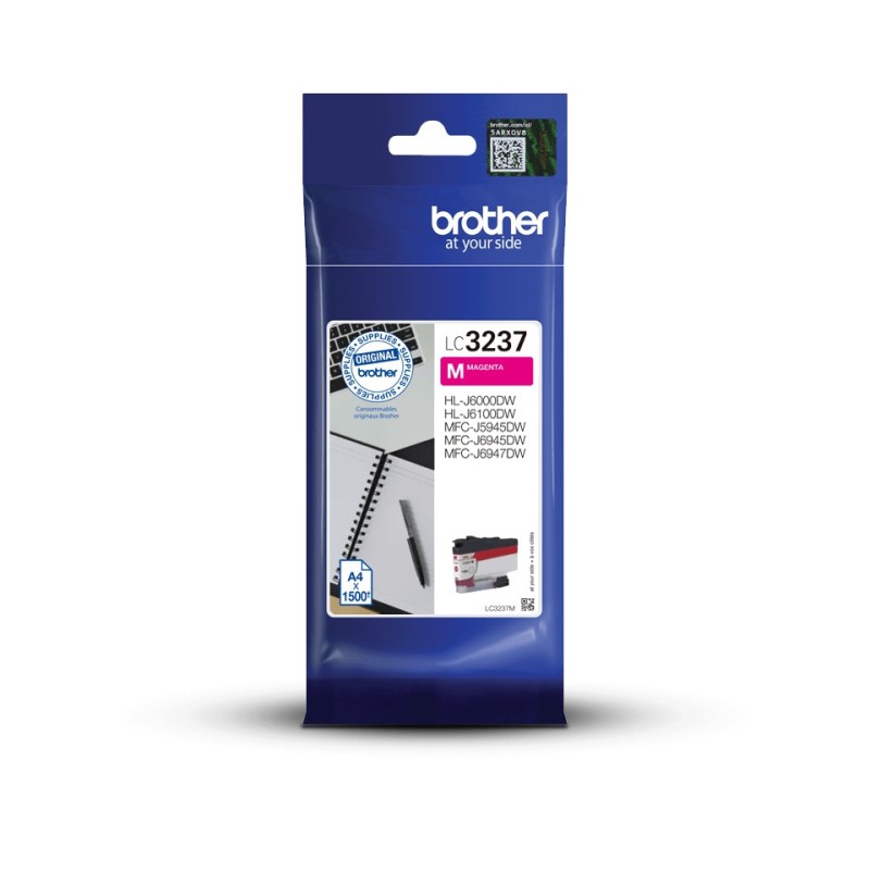 Brother LC3237M - Cartouche d'encre originale – Magenta, Rendement standard, Magenta, Encre à pigments, 1 pièce, 1500 pages, Paquet unique