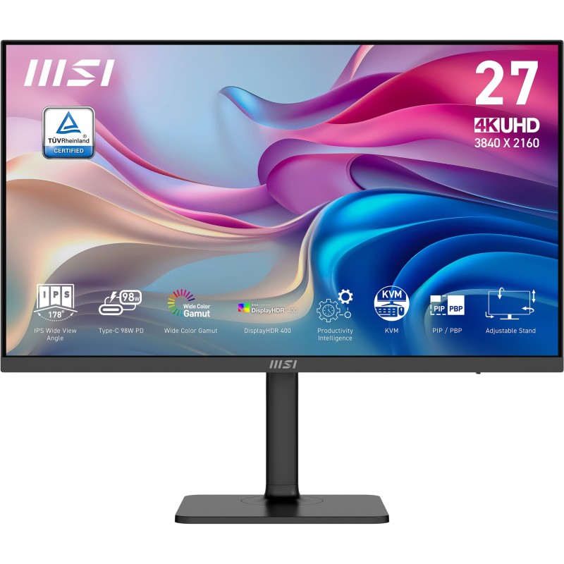 MSI Modern MD272UPHG, 68,6 cm 27", 3840 x 2160 pixels, 4K Ultra HD, 4 ms, Noir