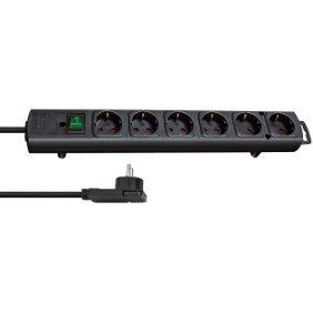 Brennenstuhl 1153300100, 2 m, Intérieure, Noir, 6 sortie CA, 420 mm, Noir