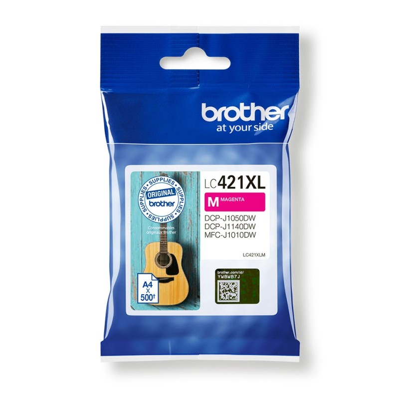 Brother LC-421XLM, Rendement élevé , Magenta, 1 pièce, 500 pages, Paquet unique