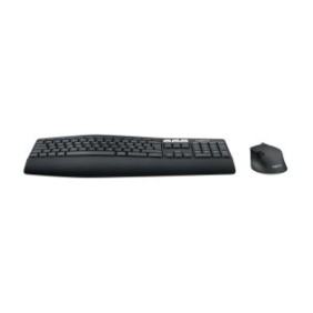 Logitech 920-008221, Taille réelle 100 %, Sans fil, RF sans fil + Bluetooth, QWERTZ, Noir, Souris incluse