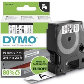 Dymo D1 étiquettes autocollantes authentiques | impression en noir sur fond blanc | 19 mm x 7 m | pour étiqueteuses LabelManager, Noir sur blanc, D1, Polyester, Belgique, -18 - 90 C, DYMO