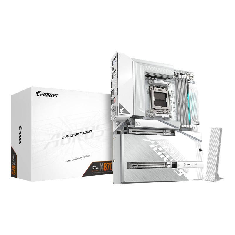 Gigabyte X870 AORUS STEALTH ICE Carte Mère – Prend en charge les processeurs AMD Ryzen 9000