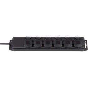 Brennenstuhl BN-1159970, 2 m, IP44, Noir, Néoprène, Caoutchouc, 6 sortie CA, Noir