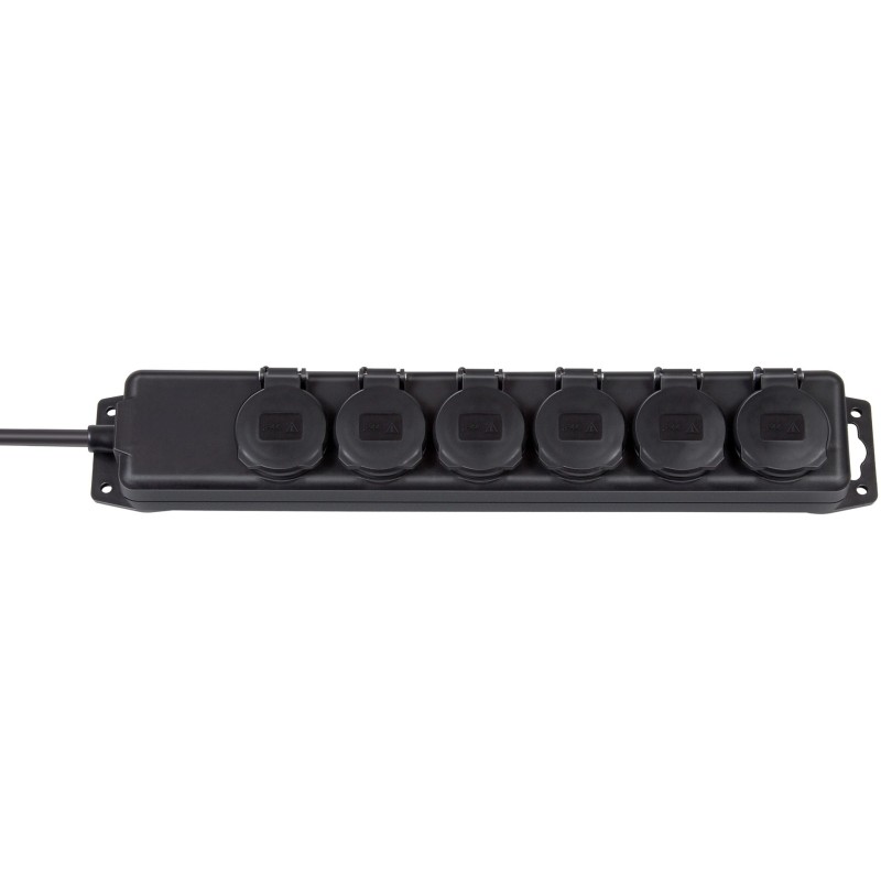 Brennenstuhl BN-1159970, 2 m, IP44, Noir, Néoprène, Caoutchouc, 6 sortie CA, Noir