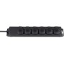 Brennenstuhl BN-1159970, 2 m, IP44, Noir, Néoprène, Caoutchouc, 6 sortie CA, Noir