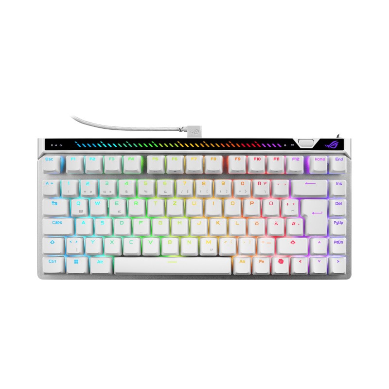ASUS ROG Falchion Ace 75 HE WHT, Avec fil, USB, Magnetic-mechanical key switch, QWERTZ, LED RGB, Blanc