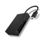 ICY BOX IB-CR401-C3, CF, MicroSD , MicroSDHC, MicroSDXC, SD, SDHC, SDXC, Noir, 5000 Mbits, Aluminium, Plastique, USB 3.2 Gen 1 3.1 Gen 1 Type-C, 77 mm