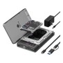 ICY BOX IB-3882MSCL-CU31, Boîtier disque durSSD, M.22.5"3.5", SATA, M.2, 10 Gbits, Connectivité USB, Noir
