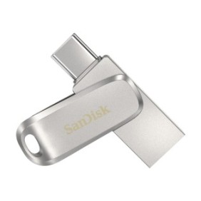SanDisk Ultra Dual Drive Luxe, 128 Go, USB Type-A USB Type-C, 3.2 Gen 1 3.1 Gen 1, 150 Mos, Pivotant, Acier inoxydable