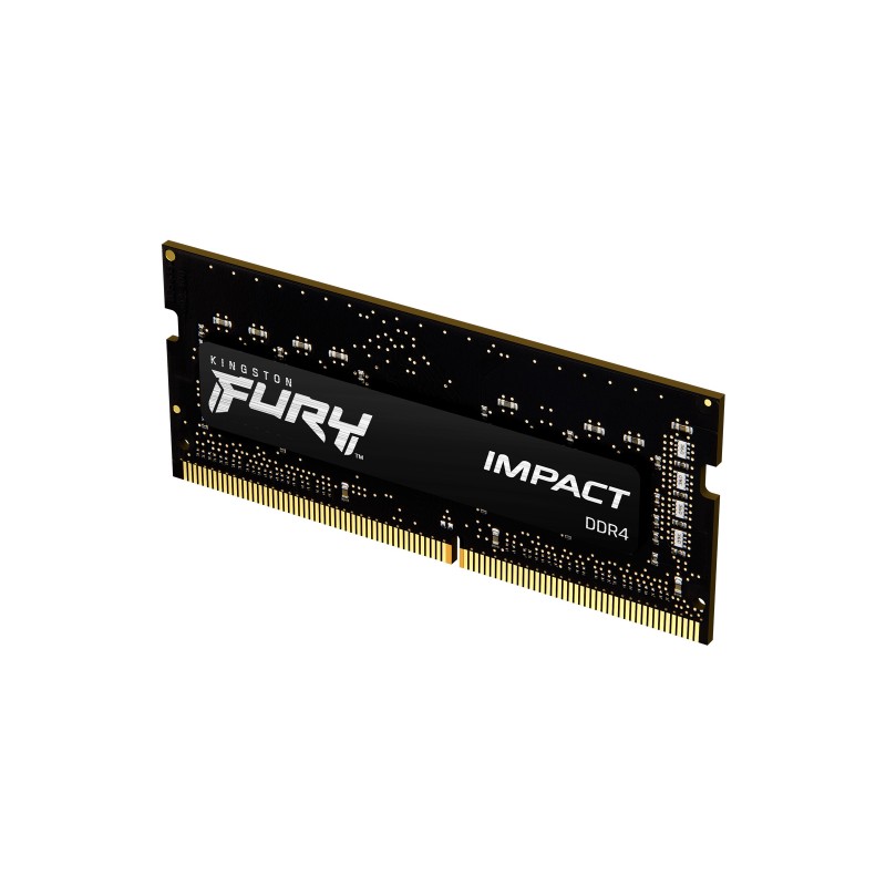 Kingston FURY 8GB 3200MTs DDR4 CL20 SODIMM Impact, 8 Go, 1 x 8 Go, DDR4, 260-pin SO-DIMM, Noir