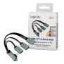LogiLink UA0361, USB 3.2 Gen 1 3.1 Gen 1 Type-C, USB 2.0, USB 3.2 Gen 1 3.1 Gen 1 Type-A, 5000 Mbits, Argent, Aluminium, RoHS