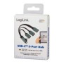 LogiLink UA0361, USB 3.2 Gen 1 3.1 Gen 1 Type-C, USB 2.0, USB 3.2 Gen 1 3.1 Gen 1 Type-A, 5000 Mbits, Argent, Aluminium, RoHS