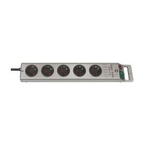 Brennenstuhl Super-Solid Line, 5 sortie CA, Argent, 2,5 m, 400 mm, 100 mm, 70 mm