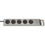 Brennenstuhl Super-Solid Line, 5 sortie CA, Argent, 2,5 m, 400 mm, 100 mm, 70 mm