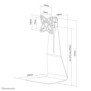 Neomounts FPMA-D800 Support d'écran à poser 10-27", Autonome, 10 kg, 25,4 cm 10", 68,6 cm 27", 100 x 100 mm, Argent