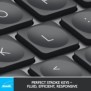 Logitech Master MX Keys Mini, Mini, Sans fil, RF sans fil + Bluetooth, QWERTY, LED, Graphite