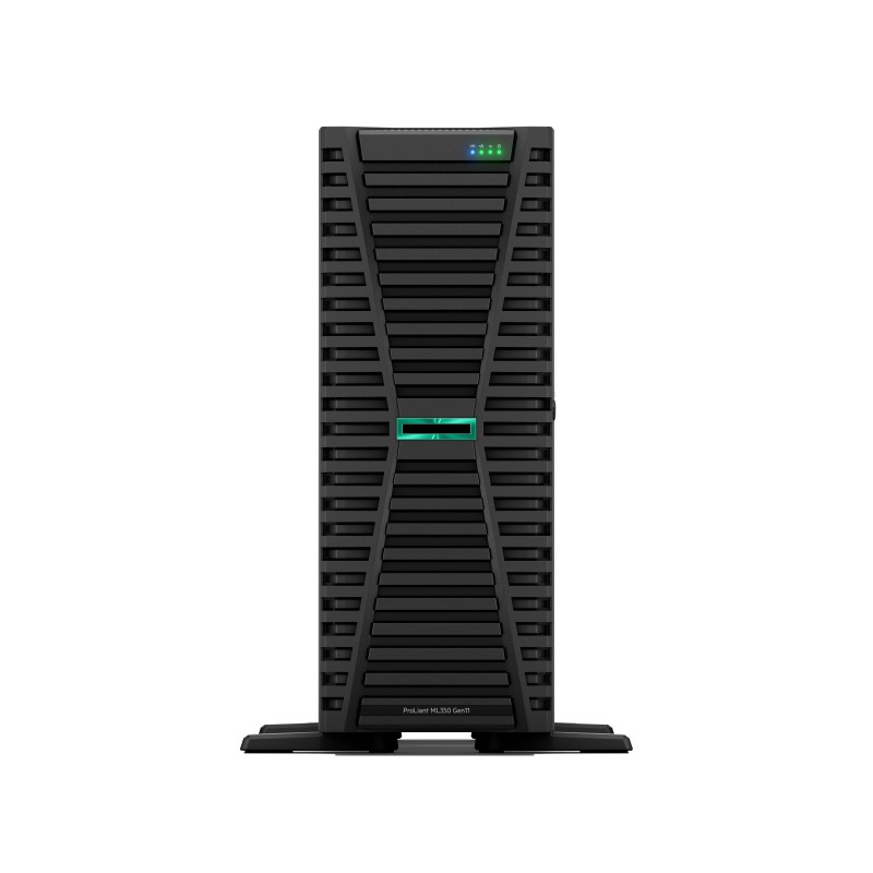 HPE ProLiant ML350 Gen11 4510 12-core 64GB-R MR408i-o 8SFF 2x960GB SSD 2x1000W RPS EU Server, 2,4 GHz, 4510, 64 Go, DDR5-SDRAM, 1,92 To, Tour