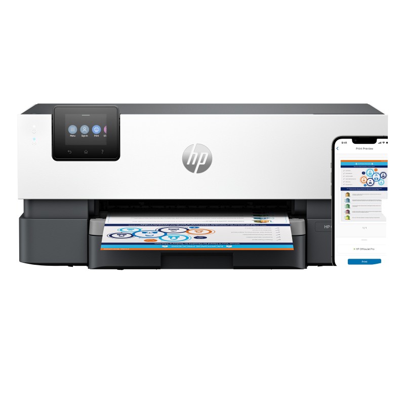 HP OfficeJet Pro 9110b Sans fil Couleur Imprimante, Impression recto-verso, A jet d'encre thermique, Impression couleur, 4800 x 1200 DPI, A4, Impression directe, Gris