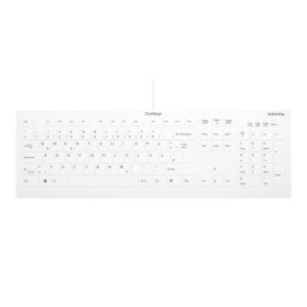 Cherry Contour Design Active Key AK-C8112, Taille réelle 100 %, Avec fil, USB, Commutateur de touche « ciseaux », QWERTZ, Blanc