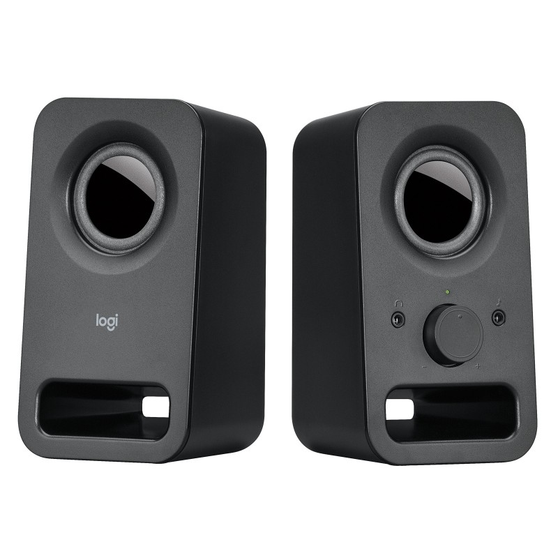 Logitech Haut-parleurs stéréo Z150 Son stéréo clair, 2.0 canaux, Avec fil, 3 W, Noir