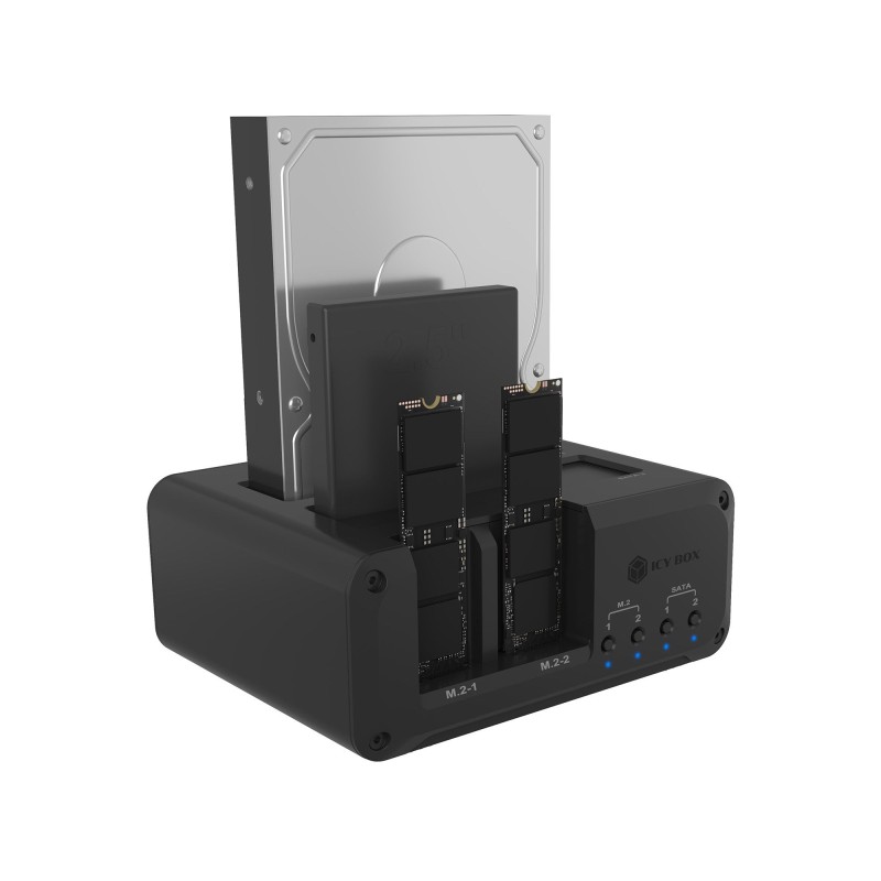 ICY BOX IB-2925MS-CU31, HDD, SSD, M.2, Série ATA III, 2.5,3.5,M.2, 48 To, USB 3.2 Gen 2 3.1 Gen 2 Type-C, Noir