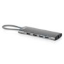 DIGITUS Station d'accueil USB-C, 9 ports, Universel, USB Type-C, Gris