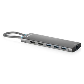 DIGITUS Station d'accueil USB-C, 11 ports, Universel, USB Type-C, Gris