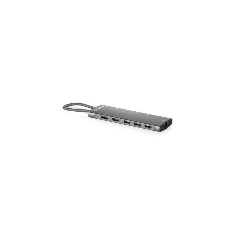 DIGITUS Station d'accueil USB-C, 11 ports, Universel, USB Type-C, Gris