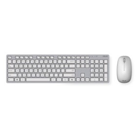ASUS W5000, Taille réelle 100 %, Sans fil, RF sans fil, Interrupteur à clé optique, Blanc, Souris incluse