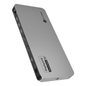 ICY BOX IB-DK7402-C31, Avec fil, USB 3.2 Gen 2 3.1 Gen 2 Type-C, 140 W, 3,5 mm, 2500,10,100,1000 Mbits, Noir, Anthracite