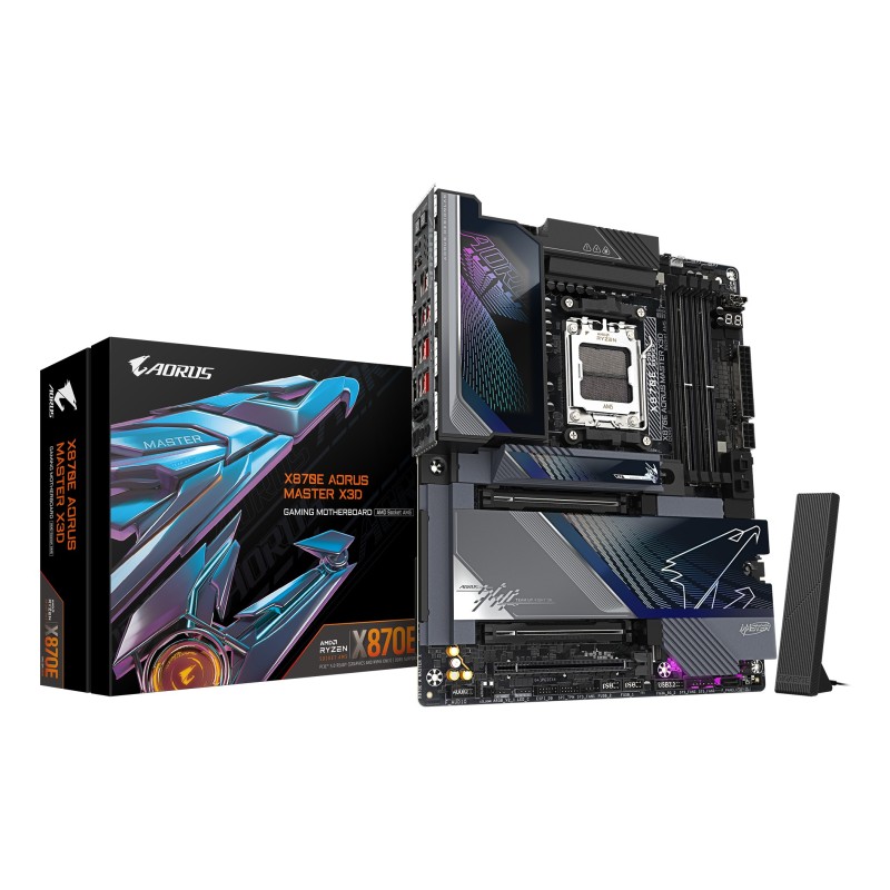 Gigabyte X870E AORUS MASTER X3D Carte Mère - Prend en charge les processeurs AMD Ryzen 9000