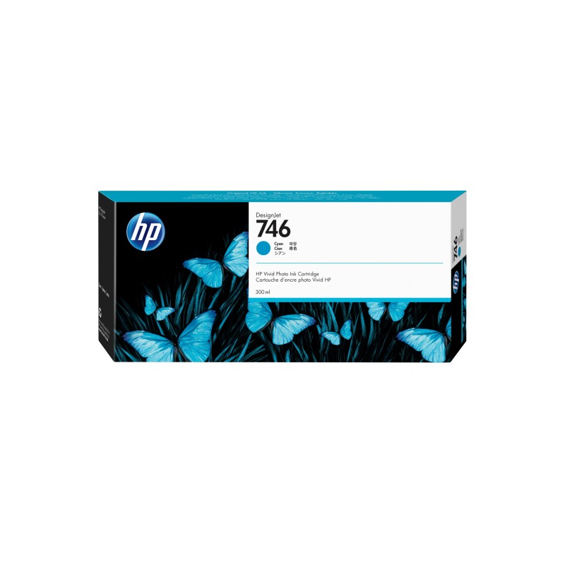 HP Cartouche d'encre DesignJet 746 de 300 ml cyan, Gamme d'imprimantes HP Designjet Z6, gamme d'imprimantes HP Designjet Z9, A jet d'encre thermique, Cyan, P2V80A, Professionnel, États-Unis, Irlande, Singapour, Malaisie
