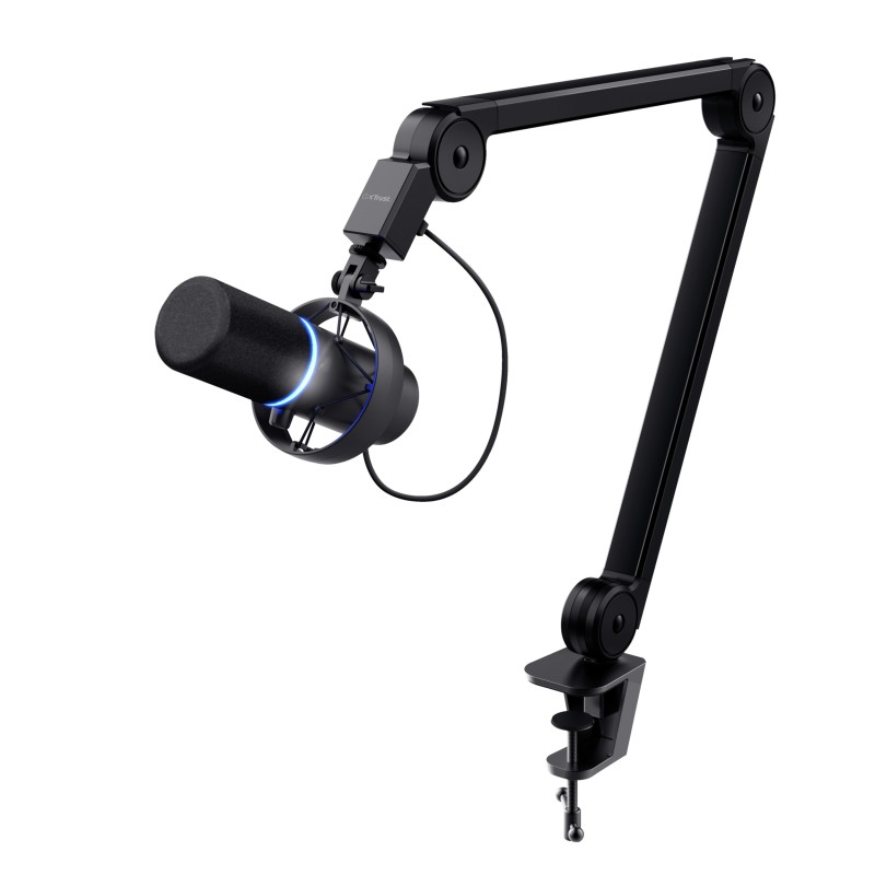 Trust GXT 255+ Onyx, Microphone de PC, 30 - 18000 Hz, 24 bit, 96 kHz, 130 dB, Cardioïde