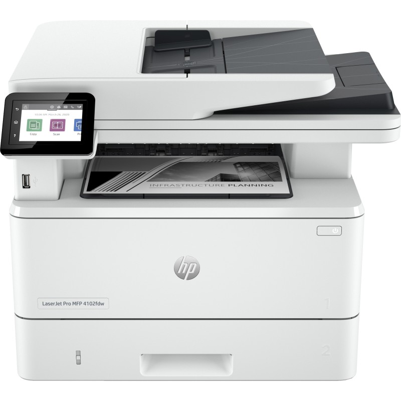 HP LaserJet Pro Imprimante MFP 4102fdw, Laser, Impression mono, 1200 x 1200 DPI, A4, Impression directe, Blanc