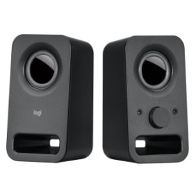 Logitech Haut-parleurs stéréo Z150 Son stéréo clair, 2.0 canaux, Avec fil, 3 W, Noir