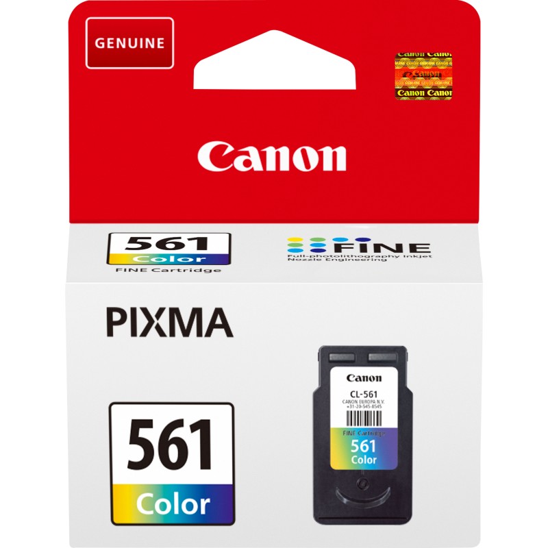 Canon Cartouche d'encre couleur CL-561, Cyan, Magenta, Jaune, 8,3 ml, 1 pièce, 180 pages
