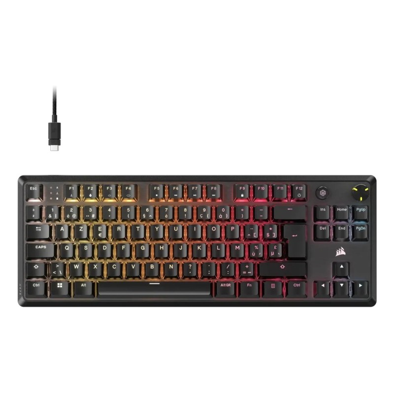 Corsair K70 CORE TKL, Avec fil, USB, Clavier mécanique, QWERTZ, LED RGB, Noir