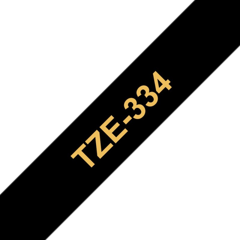 Brother TZE-334, Or sur noir, TZe, Transfert thermique, Chine, 5 année, Brother