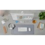 Logitech 920-012204, Sans fil, RF sans fil + Bluetooth, Commutateur de touche « ciseaux », QWERTZ, Blanc, Souris incluse