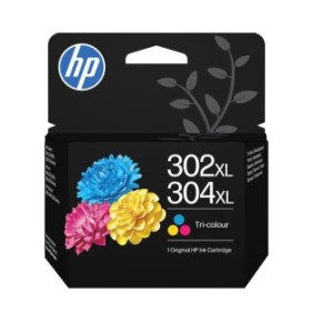 HP 302XL304XL Cartouche d’encre trois couleurs authentique, Rendement élevé , Cyan, Magenta, Jaune, 1 pièce, 100 pages, Paquet unique